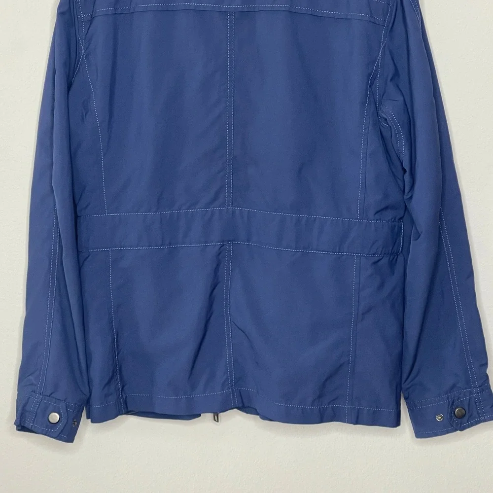 Zara Man Blue Field Jacket Mens XL Utility Military Mock Neck Zip Front Jacket - Picture 9 of 12